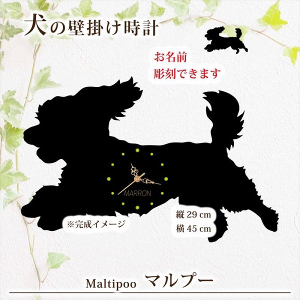 画像1: 犬の時計 マルプー／０７《名入れ彫刻可》 (1)